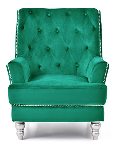 Pamona Green Upholstered Accent Chair