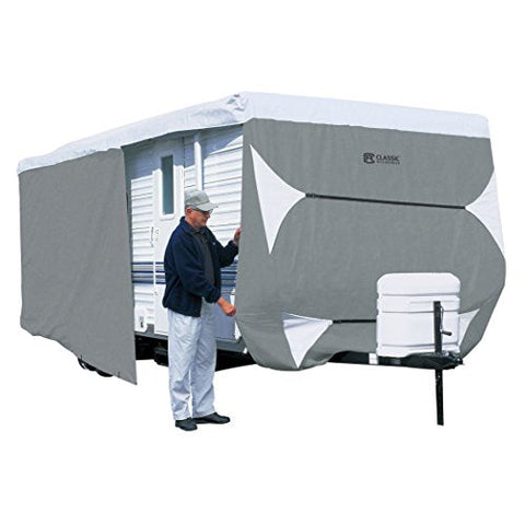 Classic Accessories Over Drive PolyPRO3 Deluxe Travel Trailer Cover or Toy Hauler Cover, Fits 38&#39; - 40&#39; RVs (80-357-223101-RT) , Grey