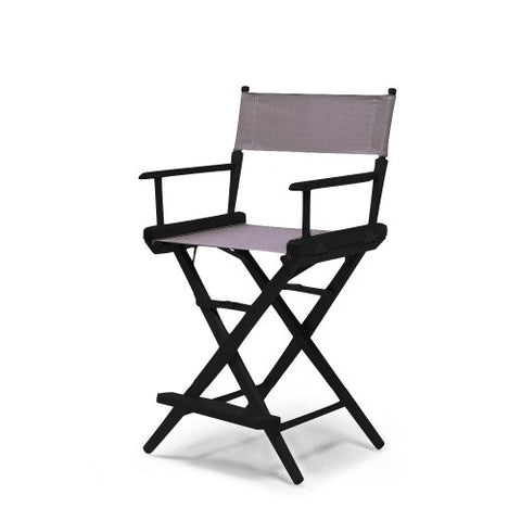Telescope Casual World Famous Balcony Height Director Chair With Black Finish and Gray Fabric