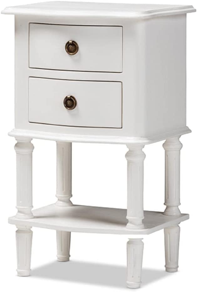 Baxton Studio Audrey Country Cottage Farmhouse 2-Drawer Nightstand