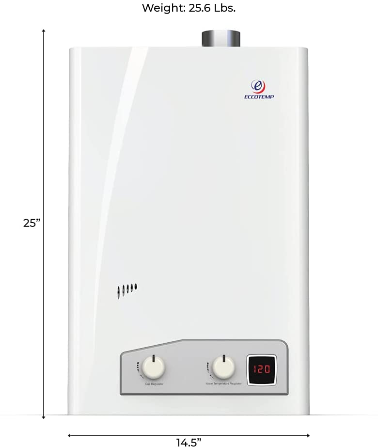 Eccotemp FVI12-LP Liquid Propane Gas Tankless Water Heaters, White