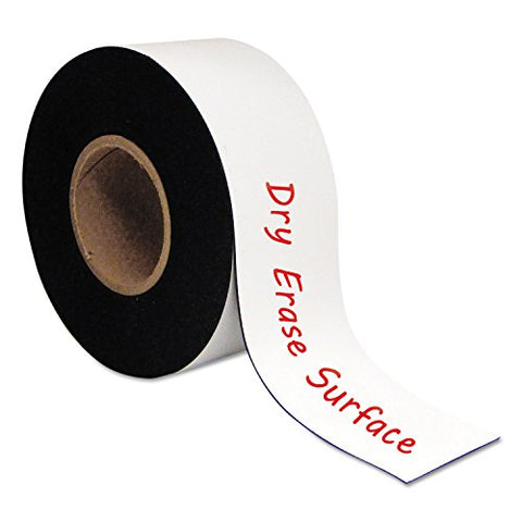 MasterVision Dry-Erase Magnetic Tape Rolls Write-on wipe-off White 3 Inches x 50 ft.