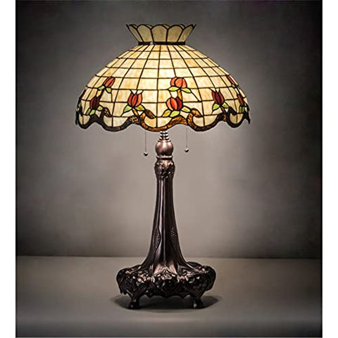 33Inch High Roseborder Table Lamp