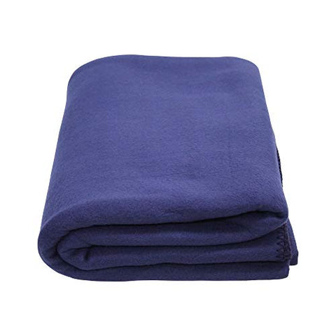Kemp USA 7.25&#39; Solid Navy Blue Multi-Purpose Fleece Blanket