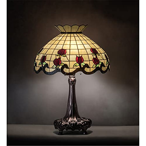 33Inch High Roseborder Table Lamp