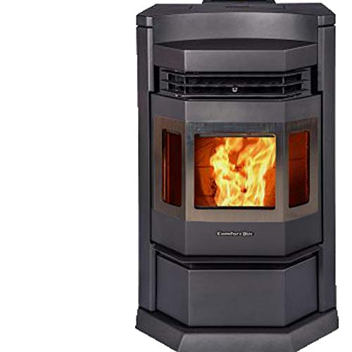 ComfortBilt Pellet Stove Black Stainless 2800 Sq Ft 80 pound Hopper