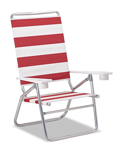 Telescope Casual Light N Easy High Boy Folding Beach Arm Chair With Marine Grade Polymer Arms With Cup Holders With Ross Fabric