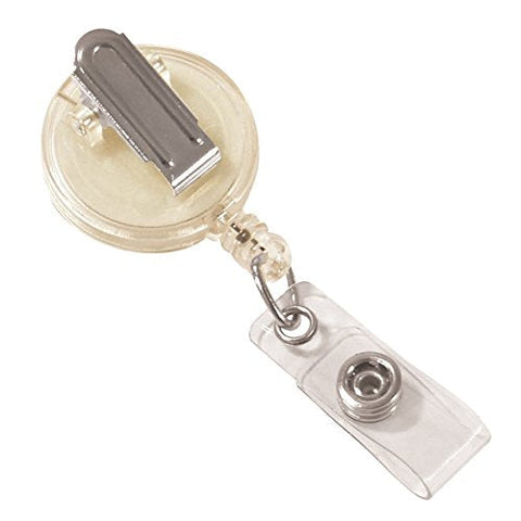 RETRACTING ID CARD CLEAR 12PK SPRING CLIP