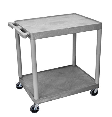 Utility Cart - Two Shelves Structural Foam Plastic - Gray