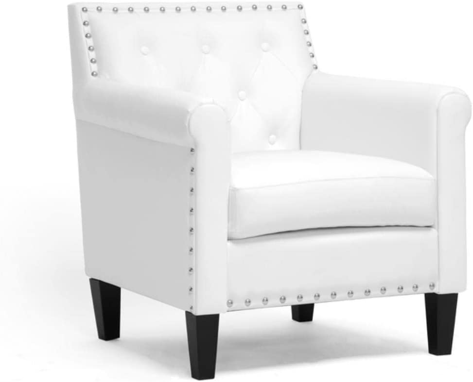 Baxton Studio Thalassa Modern Arm Chair, White