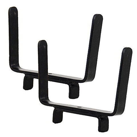 Achla Designs BGK-14 Flower Box Deck, 2 x 6 Railing Brackets, for 2 x 6 inch, Black