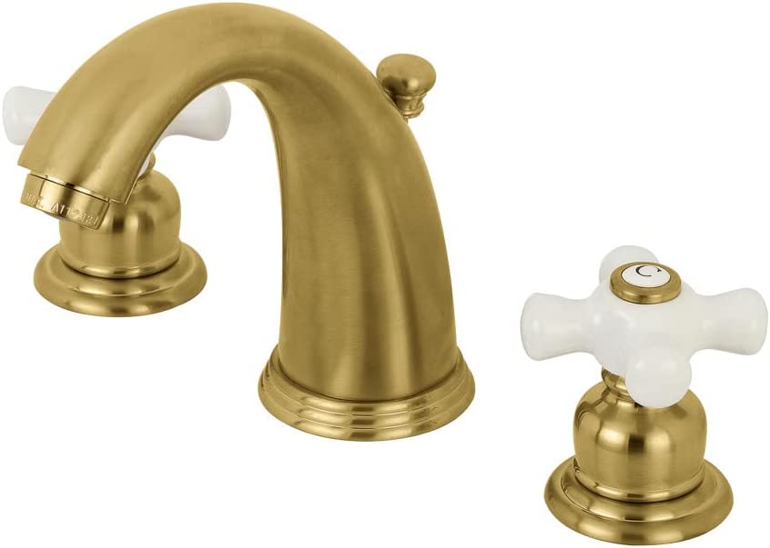 Kingston Brass KB987PXSB Victorian 2-Handle 8 in. Widespread Bathroom Faucet, Brushed Brass