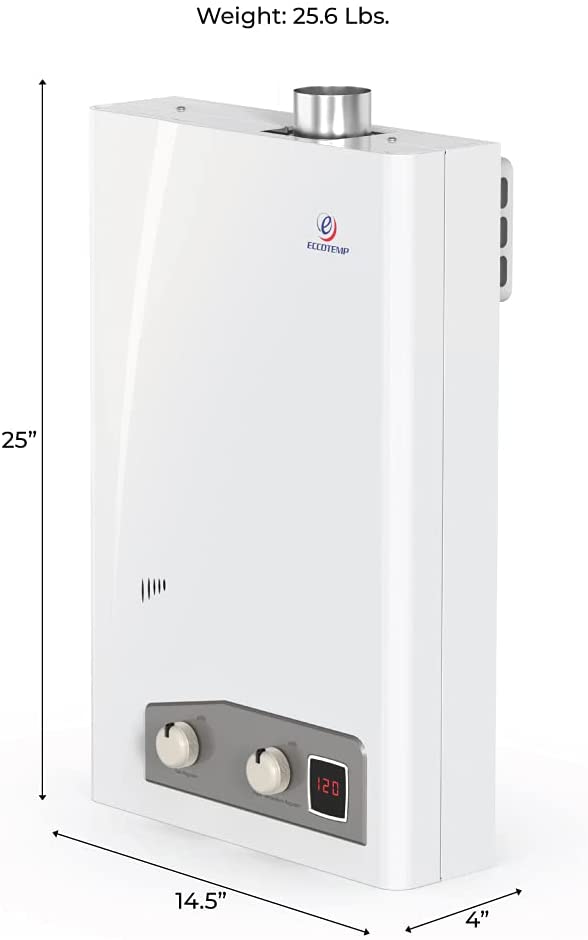 Eccotemp FVI12-LP Liquid Propane Gas Tankless Water Heaters, White