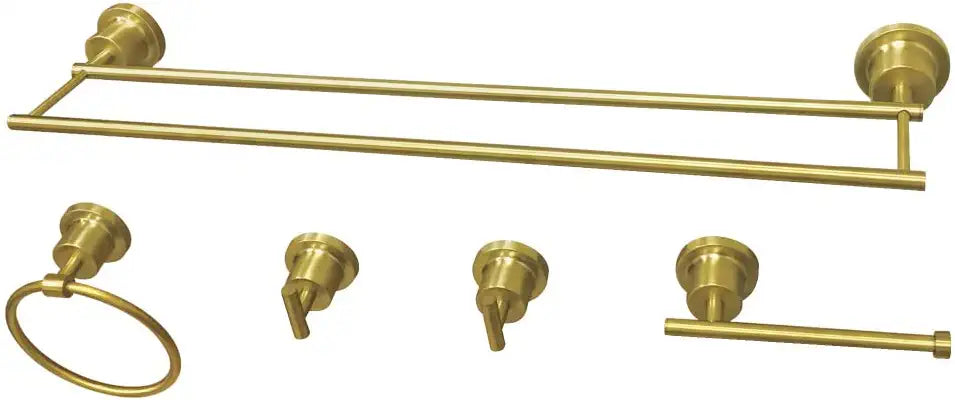 Kingston Brass BAH821318478SB Concord 5-Piece Bathroom Accessory Set, Brushed Brass