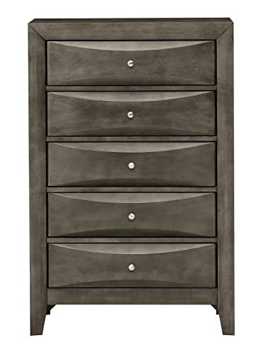 Marilla Gray 5-Drawer Chest of Drawers (32 in. L X 17 in. W X 48 in. H)