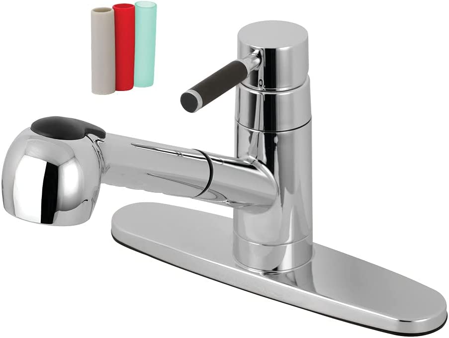 Kingston Brass GSC881DKLSP Kaiser Pull-Out Sprayer Kitchen Faucet, Polished Chrome