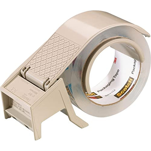 Scotch H122 Industrial Packing Tape Dispenser with Built-In Brake for 2&#34; Tape Ã¢â‚¬â€œ Lightweight and Compact for Commercial Packaging, Shipping, Moving, Carton and Box Sealing, Gray