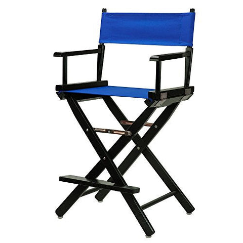 Kamp-Rite Portable Folding Director&#39;s Chair with Cooler, Side Table &amp; Cup Holder for Camping, Tailgating, and Sports, 350 LB Capacity, Navy/Tan