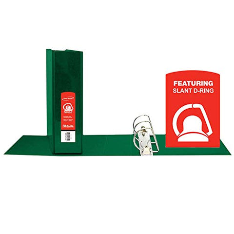 BAZIC 2&#34; Green SlantD Ring View Binder w/ 2 Pockets