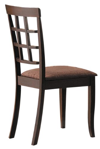 ACME Cardiff Side Chair (Set-2) - 0 - Espresso &amp; Dark Brown Microfiber