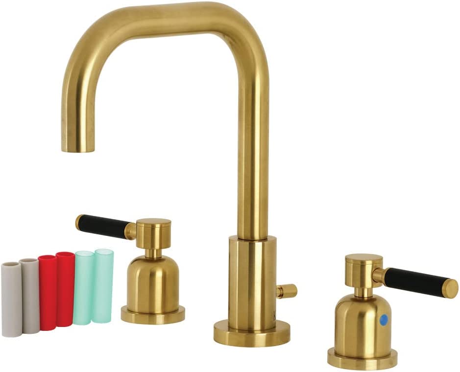 Kingston Brass FSC8933DKL Kaiser Widespread Bathroom Faucet, Brushed Brass