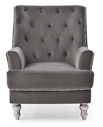 Pamona Dark Gray Upholstered Accent Chair