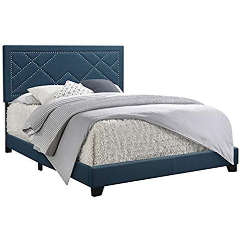 ACME Furniture Panle Bed, Dark Teal Fabric