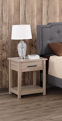 Salem 1-Drawer Sandle Wood Nightstand (24 in. H x 19 in. W x 20 in. D)