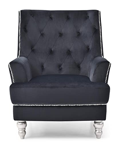 Pamona Black Upholstered Accent Chair