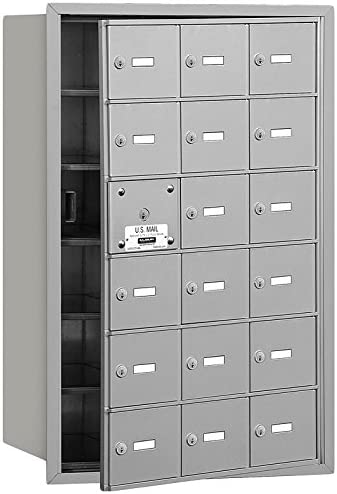 Salsbury Industries 3618AFU 4B Plus Horizontal Mailbox, 18 A Doors 17 Usable, Front Loading, USPS Access, Aluminum