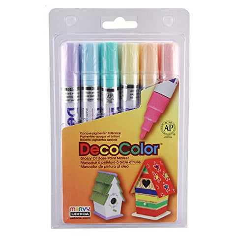 Uchida of America UCH300-6B DecoColor Broad Point Set 6 Piece