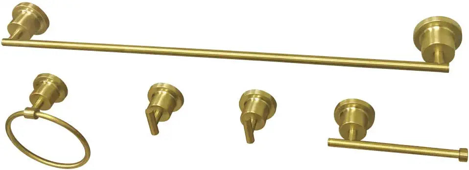 Kingston Brass BAH8212478SB Concord 5-Piece Bathroom Accessory Set, Brushed Brass