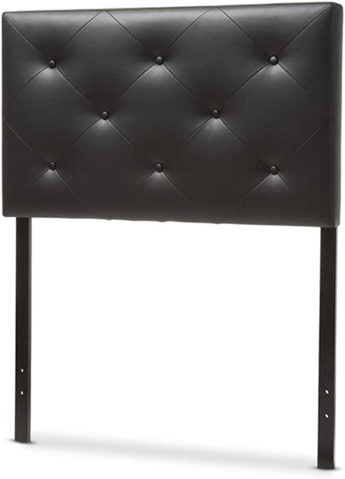 Baxton Studio Baltimore Modern and Contemporary Faux Leather Upholstered Headboard Black/Twin