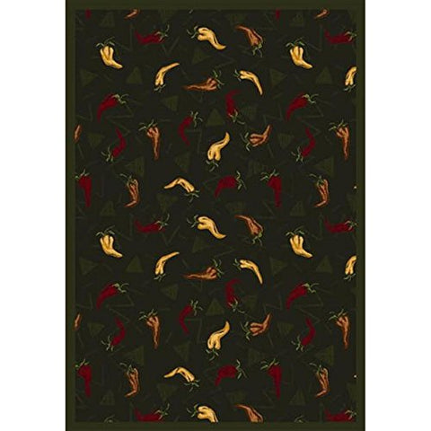 Joy Carpets Kaleidoscope Jalapeno Fiesta Whimsical Area Rugs, 64-Inch by 92-Inch by 0.36-Inch, Onyx