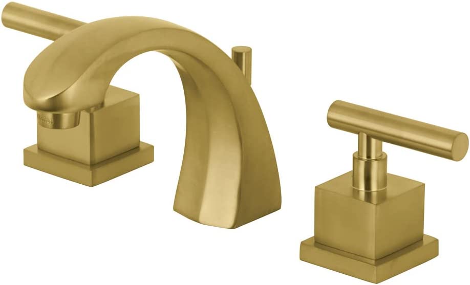 Kingston Brass KS4987CQL Claremont 8 in. Widespread Bathroom Faucet, Brushed Brass