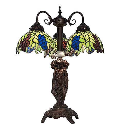 23Inch High Tiffany Honey Locust 3 Light Table Lamp