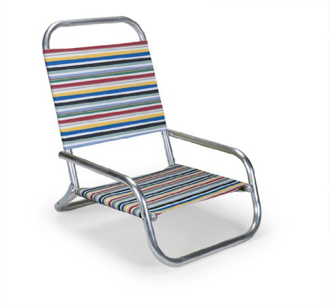 Telescope Casual Sun and Sand Folding Beach Arm Chair With Classic Stripe Fabric