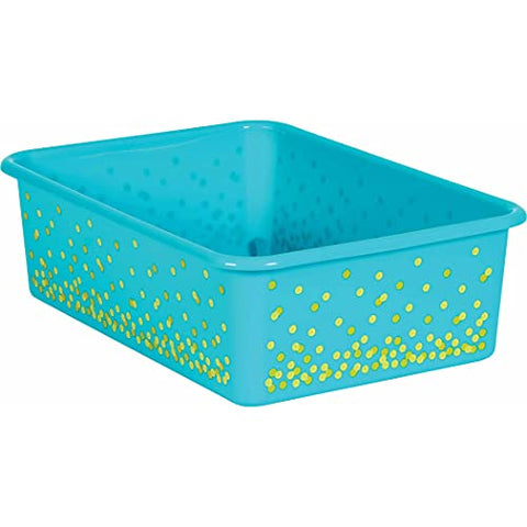 Teach Create Resources Teal Confetti Large Plastic Storage Bin