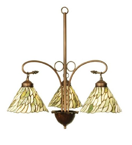 24InchW Willow Jadestone 3 LT Chandelier