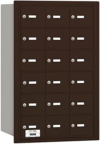 Salsbury Industries 3618ZRP 4B Plus Horizontal Mailbox, 18 A Doors, Rear Loading, Private Access, Bronze