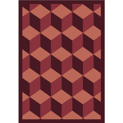 Joy Carpets Kaleidoscope Highrise Whimsical Area Rugs, 92-Inch by 129-Inch by 0.36-Inch, Burgundy