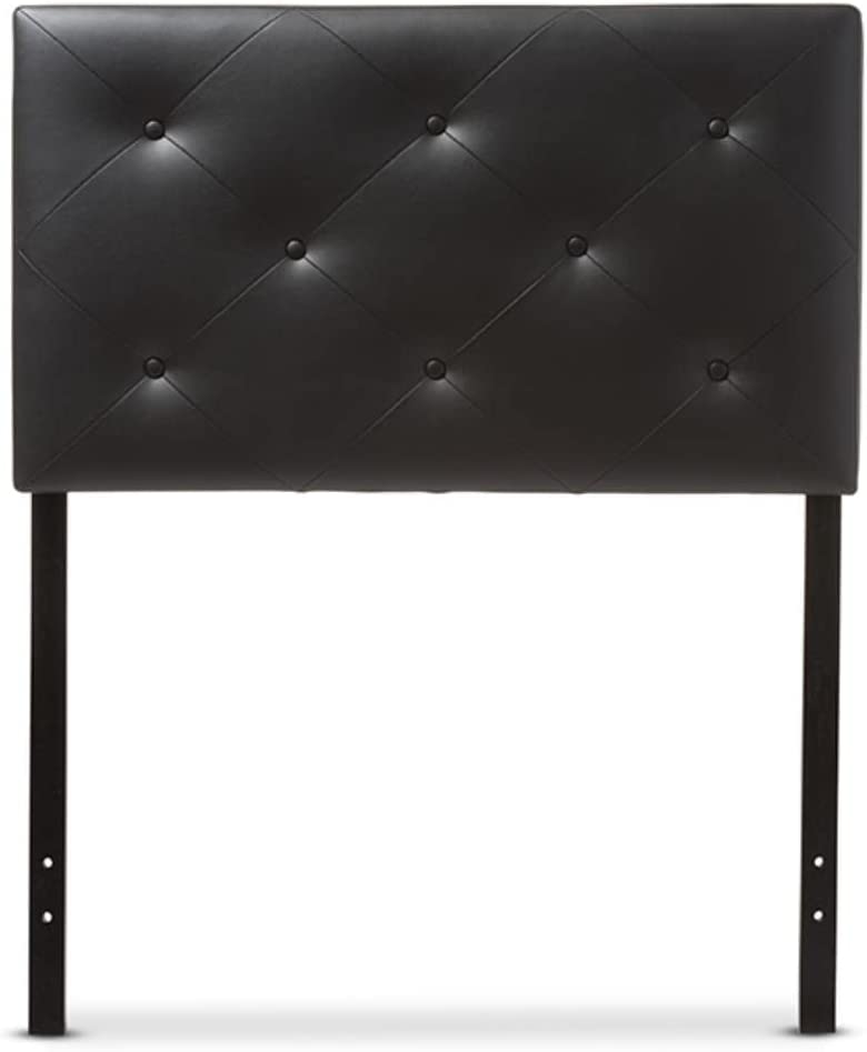 Baxton Studio Baltimore Modern and Contemporary Faux Leather Upholstered Headboard Black/Twin