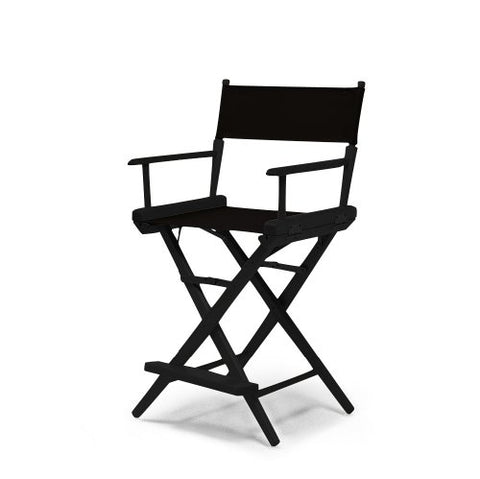 Telescope Casual World Famous Balcony Height Director Chair With Black Finish and Black Fabric