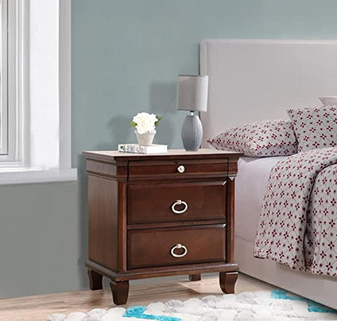 Triton 3-Drawer Cappuccino Nightstand (27 in. H x 17 in. W x 26 in. D)