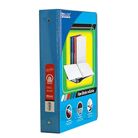 BAZIC 1.5&#34; Cyan 3Ring View Binder w/ 2Pockets