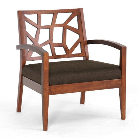 Baxton Studio Jennifer Modern Lounge Chair with Dark Brown Fabric Seat