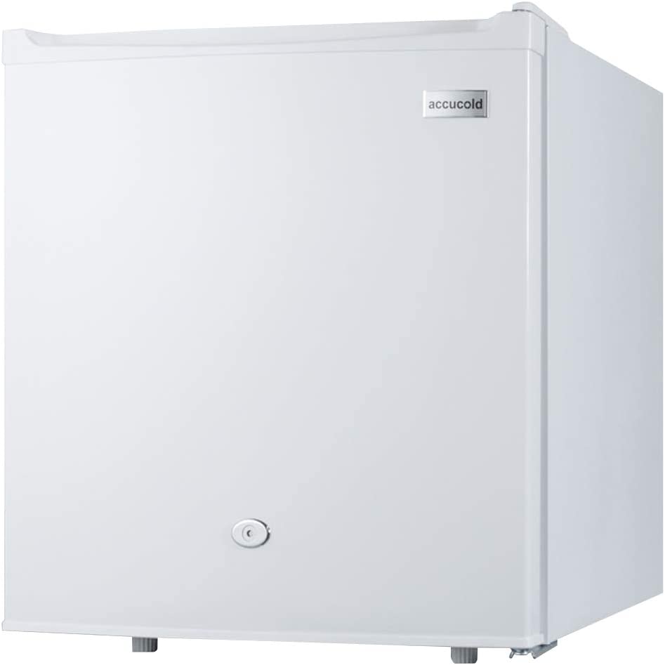 Summit Appliance FFAR23L Accucold 19" Wide Compact All-Refrigerator; Automatic Defrost; Factory-installed Lock; Internal Fan Cooling; 1.7 cu.ft Capacity; LED Lighting; Adjustable Thermostat; White