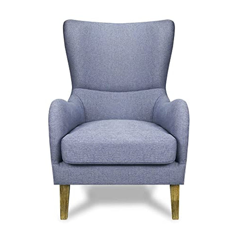 Russ High-Back Club Chair with Wood Legs