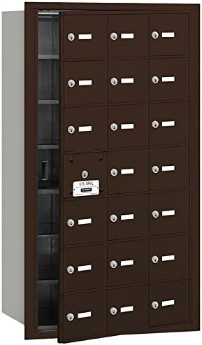 Salsbury Industries 3621ZFU 4B Plus Horizontal Mailbox, 21 A Doors 20 Usable, Front Loading, USPS Access, Bronze