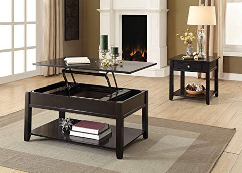 ACME Furniture Malachi Coffee Table with Lift Top, Black